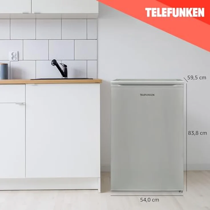 TELEFUNKEN Kühlschrank C-135-100-S silber ohne Gefrierfach | Standkühlschrank mit 135 Liter Nutzinhalt | Kompakt mit Gemüsefach | Vollraumkühlschrank mit wechselbarem Türanschlag – Bild 5