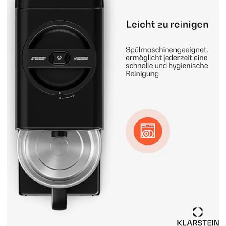 Klarstein Marcia Touch Milchbehälter, 1.2L Edelstahl, spülmaschinenfest, hygienisch & robust, mit Deckel für Pflanzendrink – Bild 6