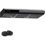 Klarstein Dunstabzugshaube 90cm, Abluft-Dunstabzugshaube mit Spülmaschinenfestem Filter aus Aluminium, Leise Abzugshaube Abluft, 200m³/h Luftstrom, Effiziente Wandhauben mit LEDs & Touch Controls