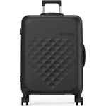 Rollink Vega 360 - Leichter Faltbarer Koffer für stressfreies Reisen (Black, Check-In M)