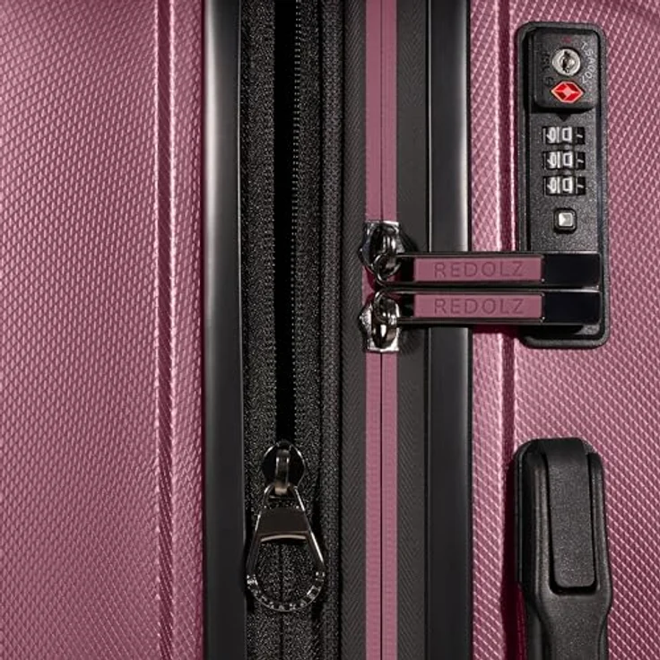 REDOLZ Hartschalen Koffer-Set-3-teilig | S 55 cm Laptopfach + M 66 cm + L 77 cm | alle mit Dehnfalte erweiterbar | Ultra-leicht Polypropylen | 4-Doppelrollen & TSA-Schloss – Bild 5
