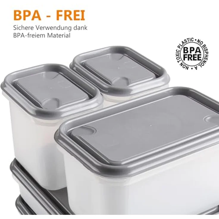 PROhome Frischhaltedosen 5er Set - BPA-frei, Lebensmittelecht, Stapelbar, Spülmaschinengeeignet, transparent – Bild 9