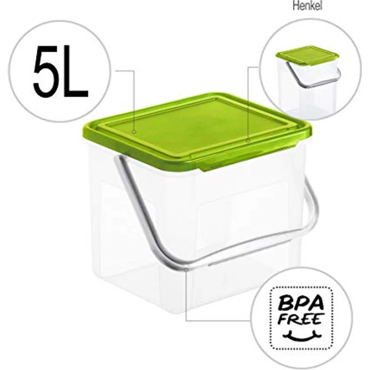 Rotho Basic Aufbewahrungsbox 5 l mit Deckel, Kunststoff (PP), transparent, (21 x 20 x 18 cm) – Bild 4