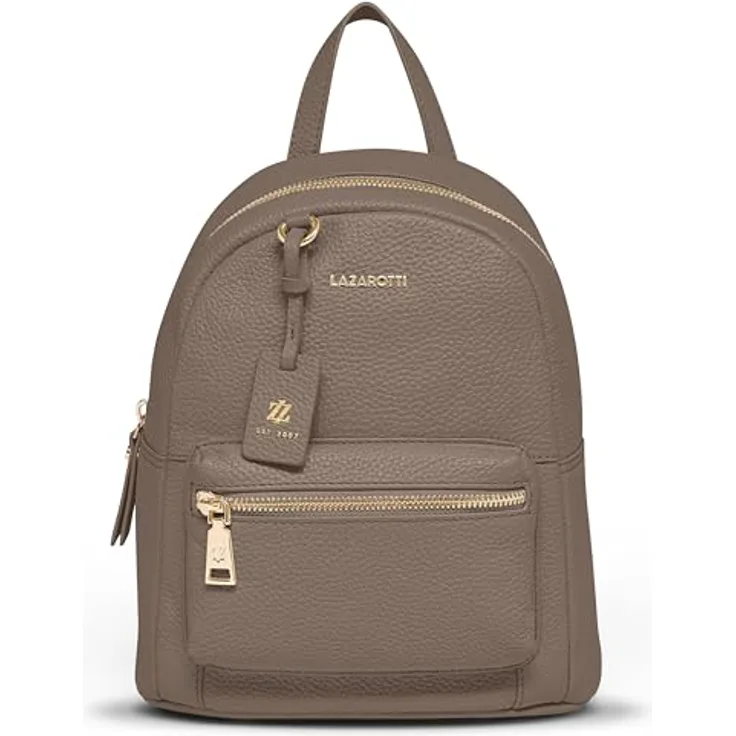 Lazarotti Bologna Leather City Rucksack, 100% Leder, 27 cm, braun