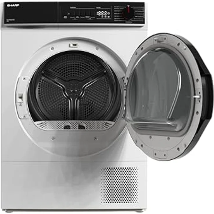 Sharp KD-PRO8S7GWC-DE Wäschetrockner, 8 kg, Energieeffizienzklasse C, WiFi, 15 Trockenprogramme inkl. 20-Minuten-Schnelltrockenprogramm, Weiß – Bild 3