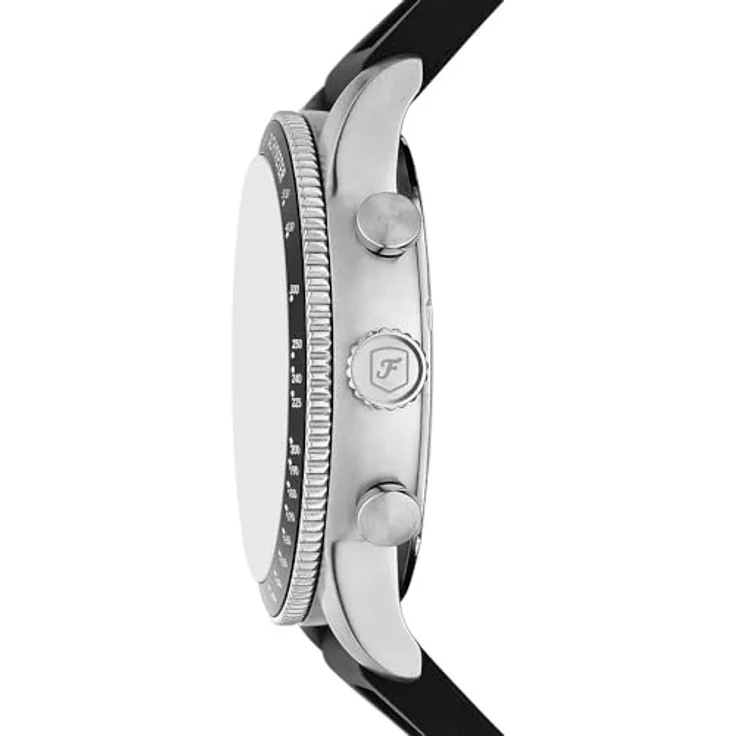 Fossil Herren Analog Quarz Uhr mit Silikon Armband FS6087, 42-mm-Gehäuse, weißes Zifferblatt, wasserdicht bis 50 m, schwarz – Bild 4