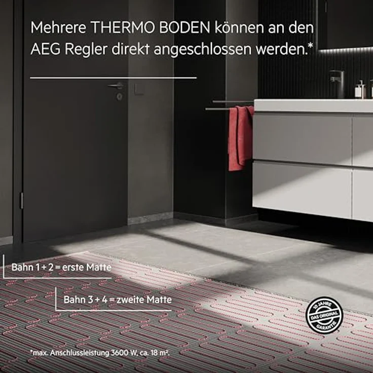 AEG elektrische Fußbodenheizung Turbo Thermo Boden TBS TC 200/5 Set Plus, Komplettset für 5 m², 200 W/m² – Bild 3