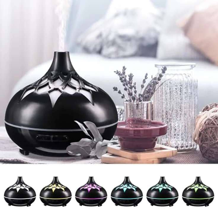 Sixtol Aroma Diffusor Palm schwarz glänzend 500ml, elektrischer Luftbefeuchter – Bild 3