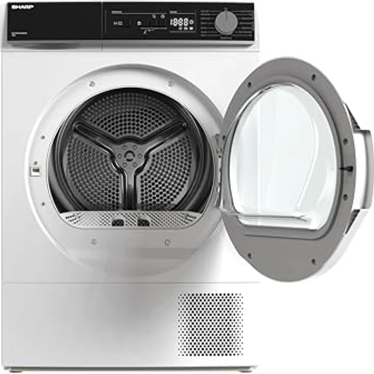 SHARP KD-NHA7S6GW1D-DE Wärmepumpentrockner mit 7 kg Kapazität, 15 Trockenprogrammen und Edelstahltrommel, Weiß – Bild 5