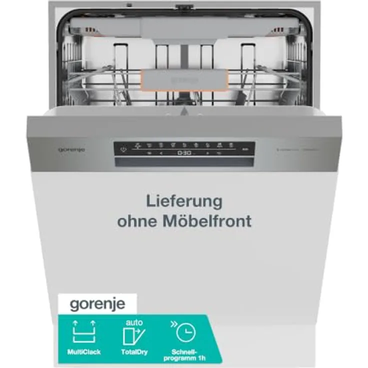 GORENJE GI663B90X Geschirrspüler, teilintegrierbar, 39 dB (A), 16 Maßgedecke, Edelstahl innen