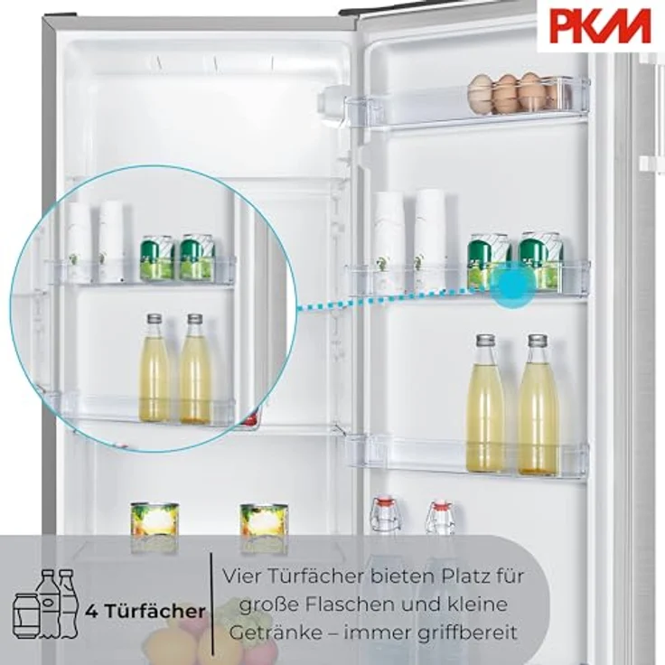 PKM KS242.0EIX, Freistehender Kühlschrank mit 242 l Nutzinhalt, Energieeffizienzklasse E, silber – Bild 7