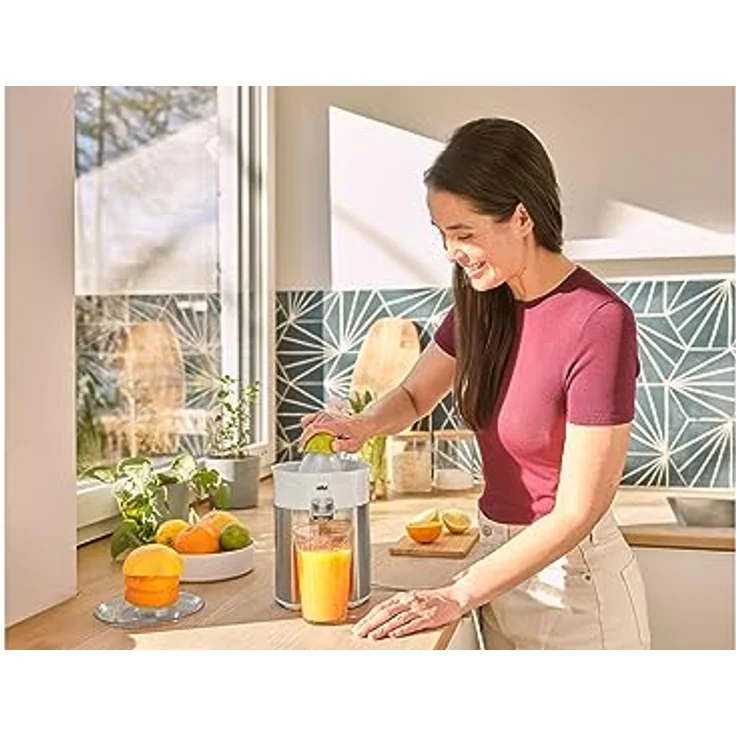 Braun CitrusQuick 5 CJ5050 WH Zitruspresse, Direkter Saftauslauf, Anti-Tropf-Auslauf, Start/Stopp-Automatik, einfache Reinigung, Direktserviersystem, Inklusive Schutzdeckel, 60W, Weiß – Bild 5