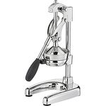 Cilio AMALFI Saftpresse Manuell | rostfreier Edelstahl | Zitruspresse Handpresse für 25% mehr Saft | geringer Kraftaufwand | Profi Fruchtpresse | 20 × 23,5 × 44 cm, Chrom