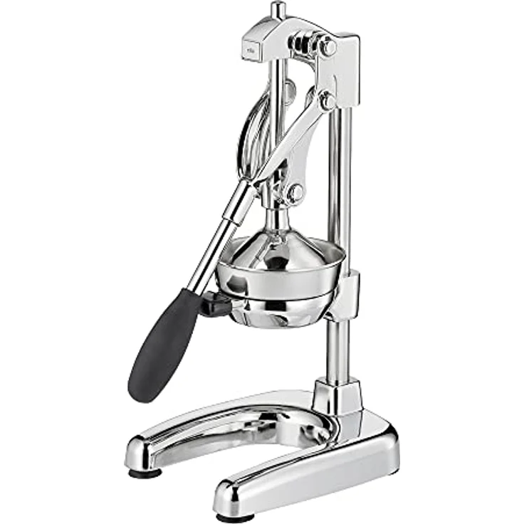 Cilio AMALFI Saftpresse Manuell | rostfreier Edelstahl | Zitruspresse Handpresse für 25% mehr Saft | geringer Kraftaufwand | Profi Fruchtpresse | 20 × 23,5 × 44 cm, Chrom – Bild 1