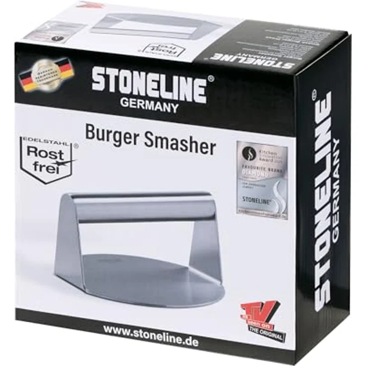 STONELINE Burgerpresse aus Edelstahl 14 cm, Burger Smasher, Hamburgerpresse, Grillpresse, spülmaschinengeeignet – Bild 5
