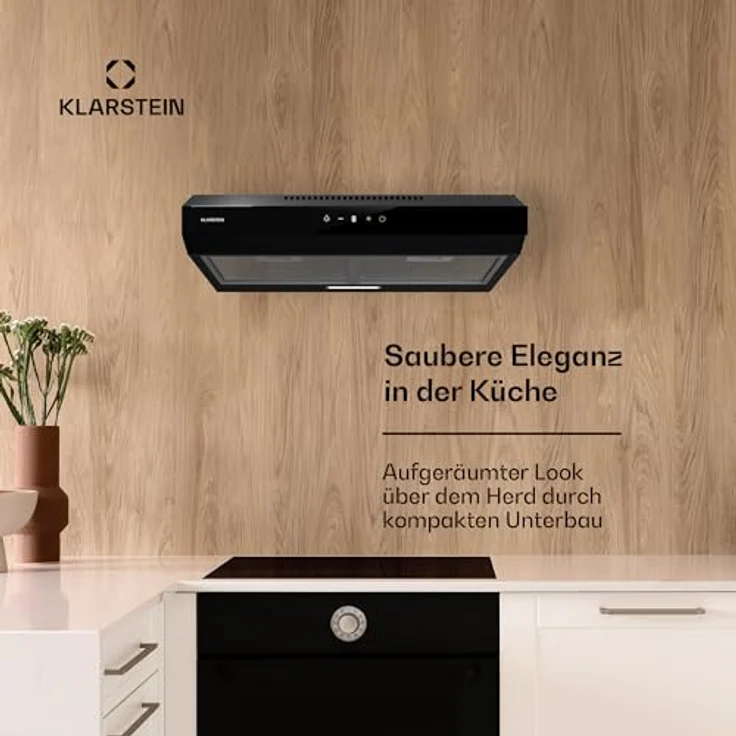Klarstein Contempo Neo, Unterbauhaube mit 175 m³/h Abluftleistung, SenseControl Touch-Steuerung, Edelstahl/Acrylglasfront – Bild 2