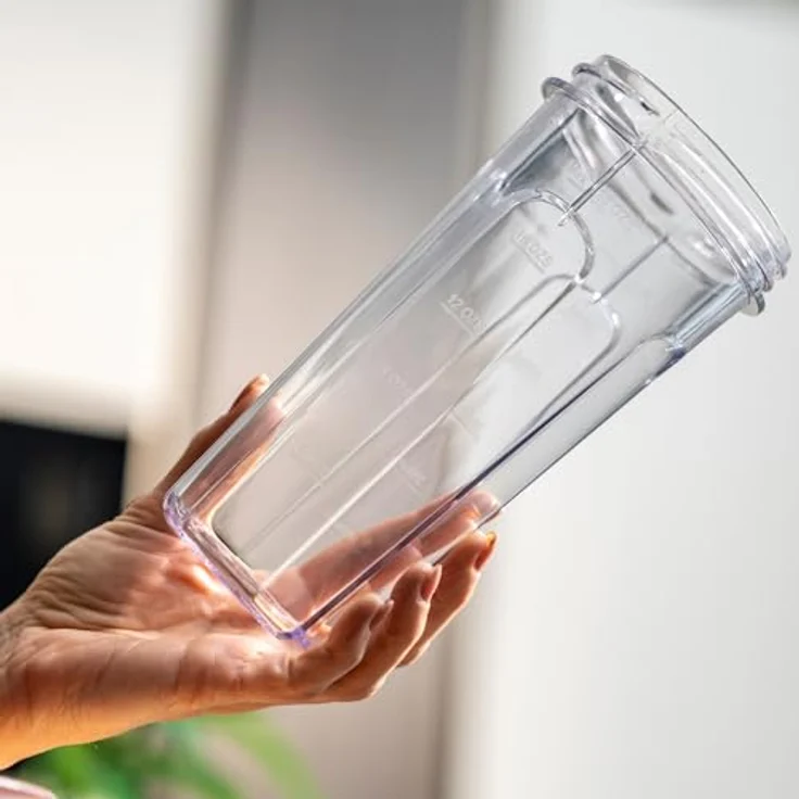 Guzzini Sous Chef, On-The-Go-Standmixer mit Doppelklinge aus Edelstahl, zwei Geschwindigkeiten, Pulse-Funktion, zwei luftdichten Bechern (600 ml und 300 ml), Kompakt, Bio-Basis (Anthrazit) – Bild 4