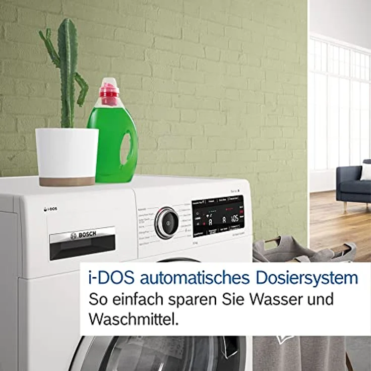 BOSCH WGB244040 Waschmaschine Serie 8, Frontlader mit 9kg Fassungsvermögen, 1400 UpM, Home Connect, i-DOS mit Waschmittelscan, Iron Assist, Mini Load, Active Water Plus, Weiß, 60cm – Bild 5