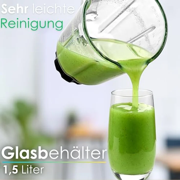 STEINBORG Standmixer SB-7010, 600 W, Pulsfunktion, 1,5 Liter Glaskrug, Chromschalter mit blauer LED-Beleuchtung – Bild 6