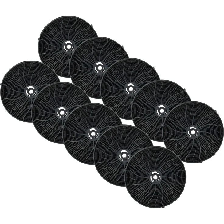 vhbw 10x Aktivkohlefilter, kompatibel mit Whirlpool PRF0038 und PRF0034, schwarz, effizienter Geruchsfilter für Dunstabzugshauben