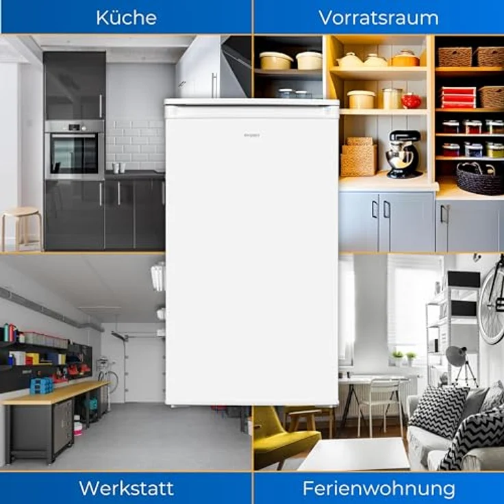Exquisit Kühlschrank KS117-3-040D weiss | 81 L Volumen | Kühlschrank mit Gefrierfach freistehend | Gemüsefach | Freistehender Kühlschrank mit Gefrierfach – Bild 5