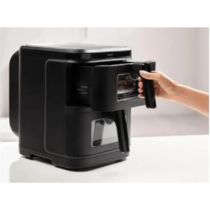 Severin S-Fry Duo Stack, Heißluftfritteuse mit zwei separat steuerbaren 5,5-Liter-Garkörben, einklappbarem LED-Touch-Display und 9 Automatikprogrammen – Bild 3