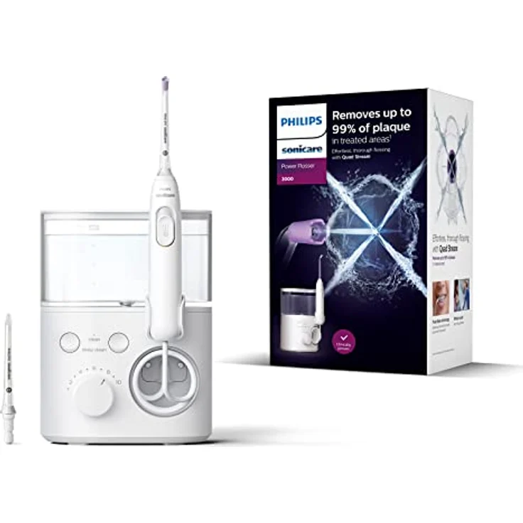 Philips Sonicare Power Flosser 3000, Munddusche mit Quad Stream Technologie, weiß (Modell HX3711/20) – Bild 1