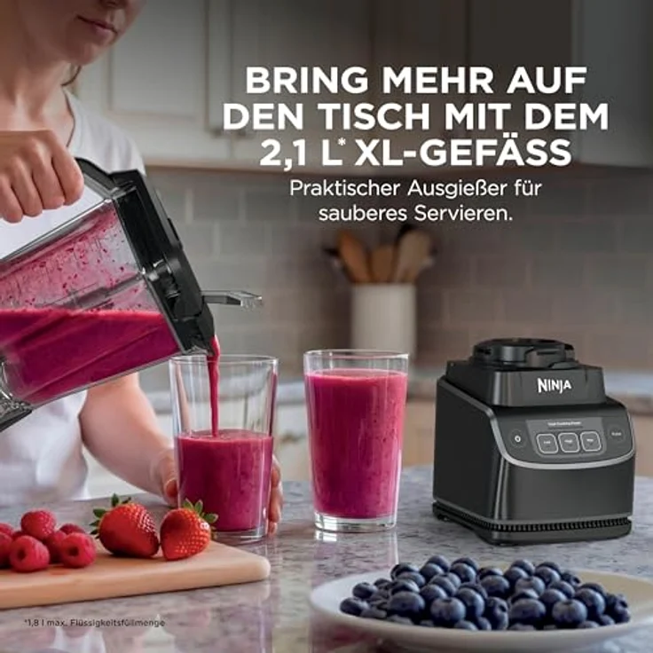 NINJA Mixer UltraCrush BP201EU, Standmixer mit hochleistungsfähigem Motor und Auto-iQ-Programmen – Bild 3