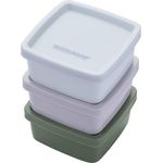 Fackelmann Snacking-Boxen 3er-Set, eckig, stapelbar, in graugrün, hellblau und beige