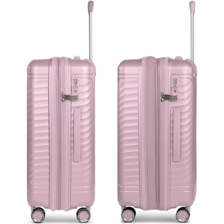 Picard Vienna 4 Rollen Kofferset, 3-teilig mit Dehnfalte, 100% Polypropylen, rosa, 50 cm x 29 cm x 74 cm – Bild 3