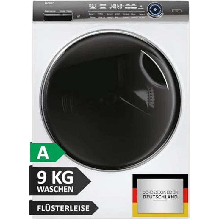 Haier HW90-BD14979EU1, 9 kg Waschmaschine mit hOn App, DirekMotion Motor und Dampffunktion, A Energieeffizienzklasse, Vollwasserschutz – Bild 1