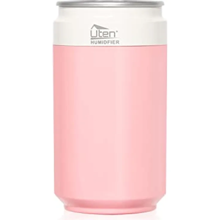 Luftbefeuchter Schlafzimmer, Uten Mini Humidifier Cool Mist, Aroma Diffuser USB und Akku mit automatische Abschaltung, 2 Nebelmodus, Nachtlicht für Auto,Büro Pflanze