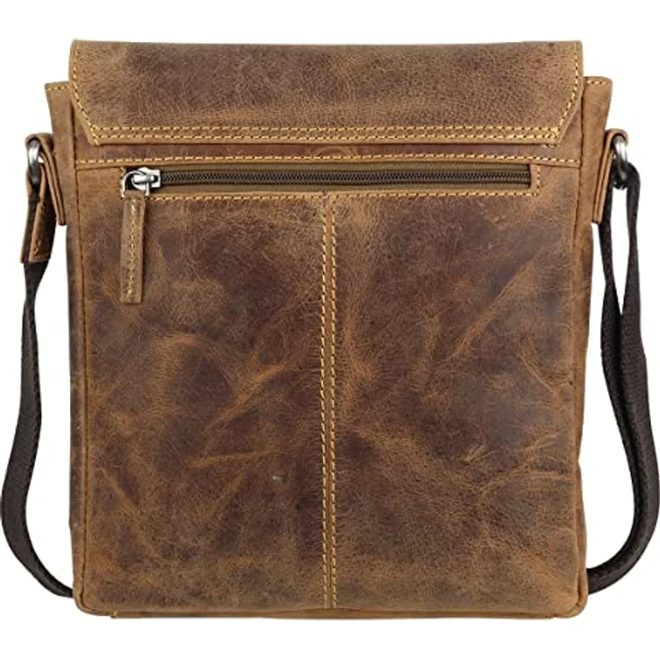 Greenburry Vintage Umhängetasche Leder, 22 cm, braun, 100% Leder – Bild 7