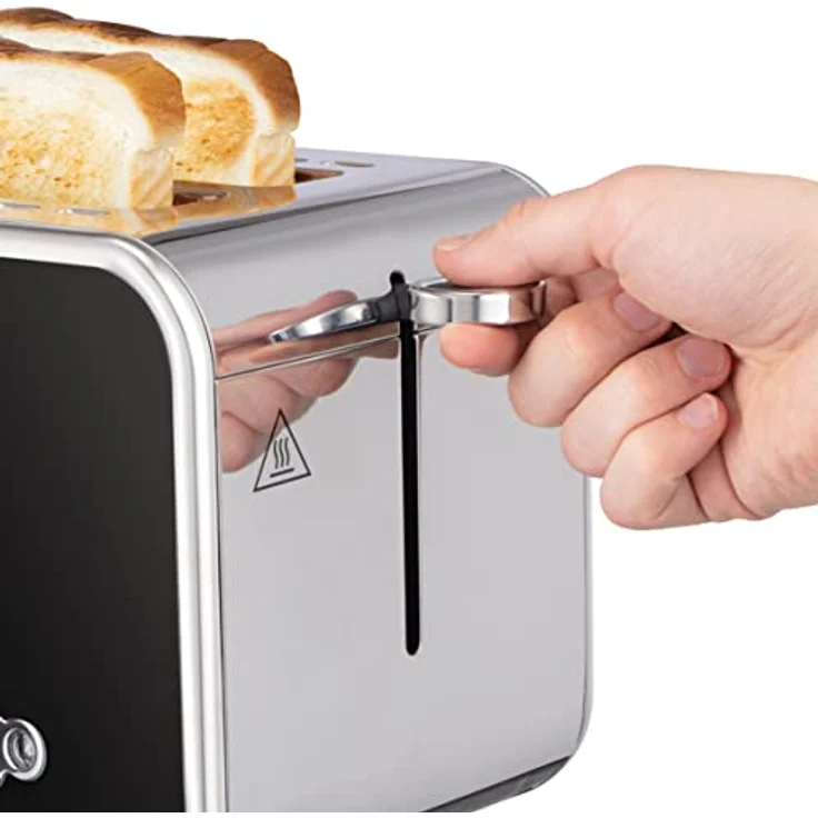 Russell Hobbs Toaster [für 2 Scheiben] Distinctions Edelstahl Schwarz (extra breite Toastschlitze, inkl.Brötchenaufsatz, 6 Bräunungsstufen + Auftau-&Aufwärmfunktion, Lift&Look-Funktion, 1600W)26430-56 – Bild 2