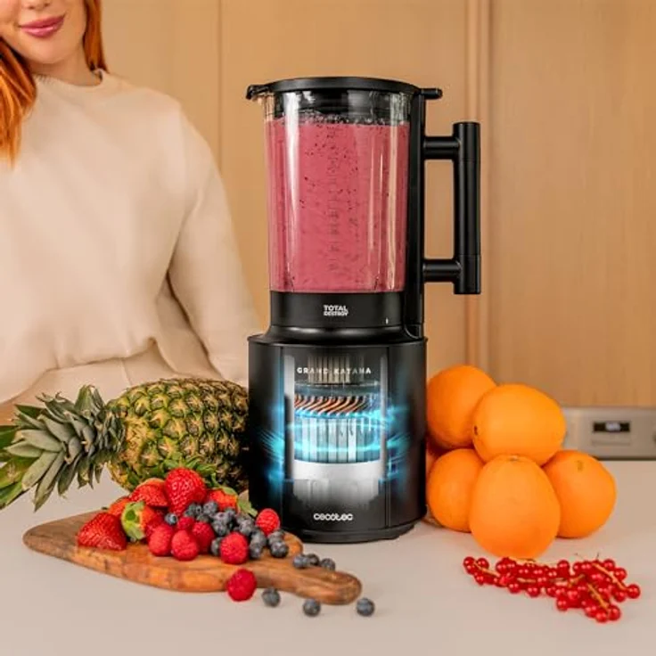 Cecotec Standmixer Grand Katana 2700MAX Total Destroy Screen B, 2700W Leistung, 8-Klingen-Messer mit schwarzer Titanbeschichtung, 1,8L Glasgießer – Bild 4