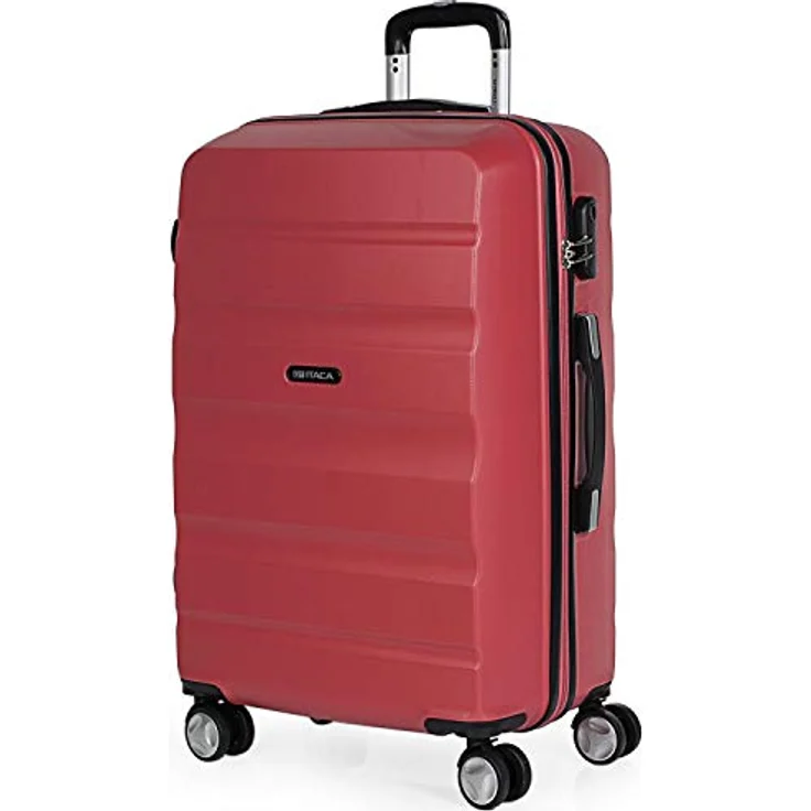 ITACA - Koffer Mittelgroß - ABS Hochwertiger und Stabiler Reisekoffer mit Rollen - Koffer Mittelgroß 4 Rollen Leicht mit Kombinationsschloss. Koffer 4 Rollen T71660, Coral Rot – Bild 1