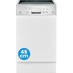 Bomann GSPE 7422 TI, teilintegrierter Geschirrspüler 45 cm, sehr leise, 10 Maßgedecke, automatische Türöffnung, 6 Programme, inkl. Aquastop, Edelstahl-Innenbehälter, silbergraue Geschirrkörbe