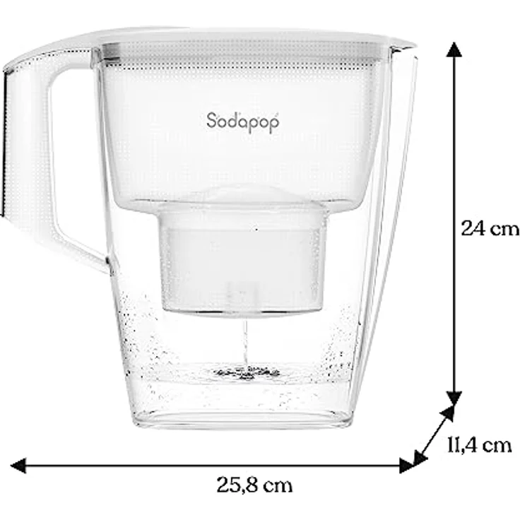 Sodapop Wasserfilter-Kanne Selina weiß inkl. 1x Filterkartuschen, 3L Kapazität, BRITA®* kompatibel, spülmaschinengeeignet – Bild 2