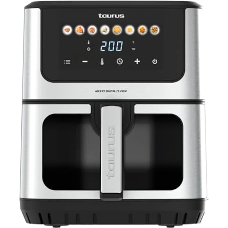 Taurus Heißluftfritteuse Air Fry Digital 7S View, 1600W, 6,5L, 8 Programme, Touchscreen, BPA-/PFOA-frei, Cool-Touch-Griff, Online-Rezepte – Bild 1