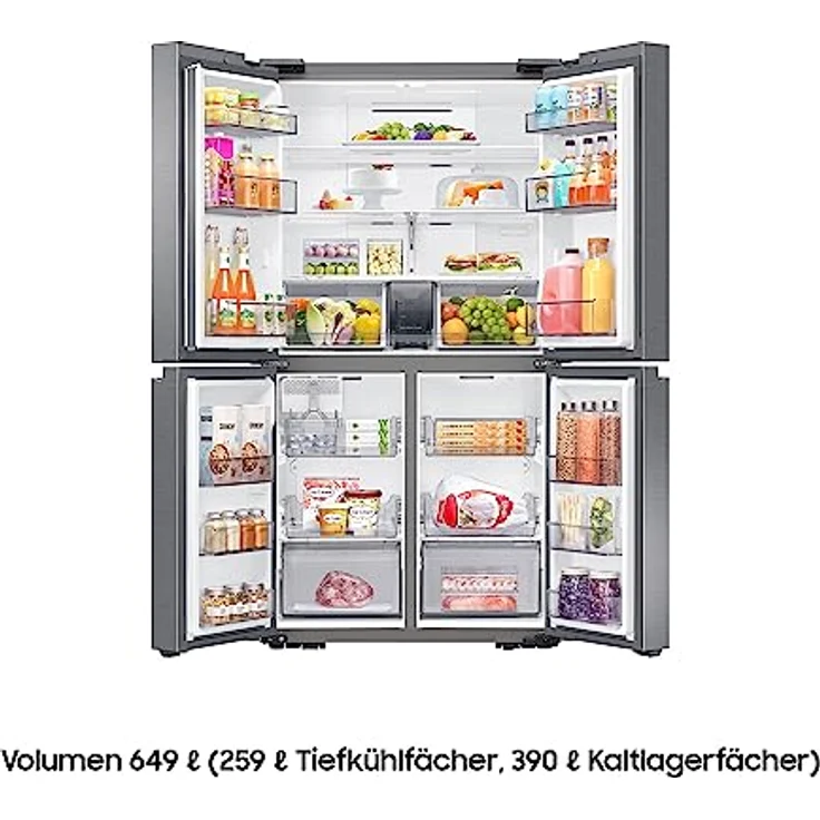 Samsung French-Door-Kühlschrank mit Gefrierfach, 178 cm, 649 l, AI Energy Mode (SmartThings), Auto Ice Maker, No Frost+, Edelstahl-Look, RF59C700ES9/EG – Bild 4