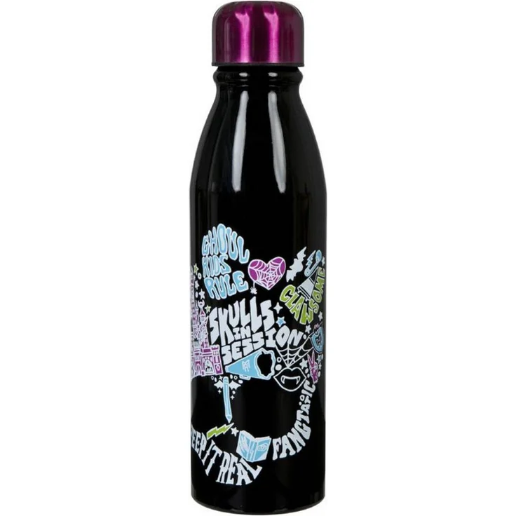 Monster High Aluminium Trinkflasche, 600 ml, auslaufsichere Wasserflasche für Schule und Ausflüge