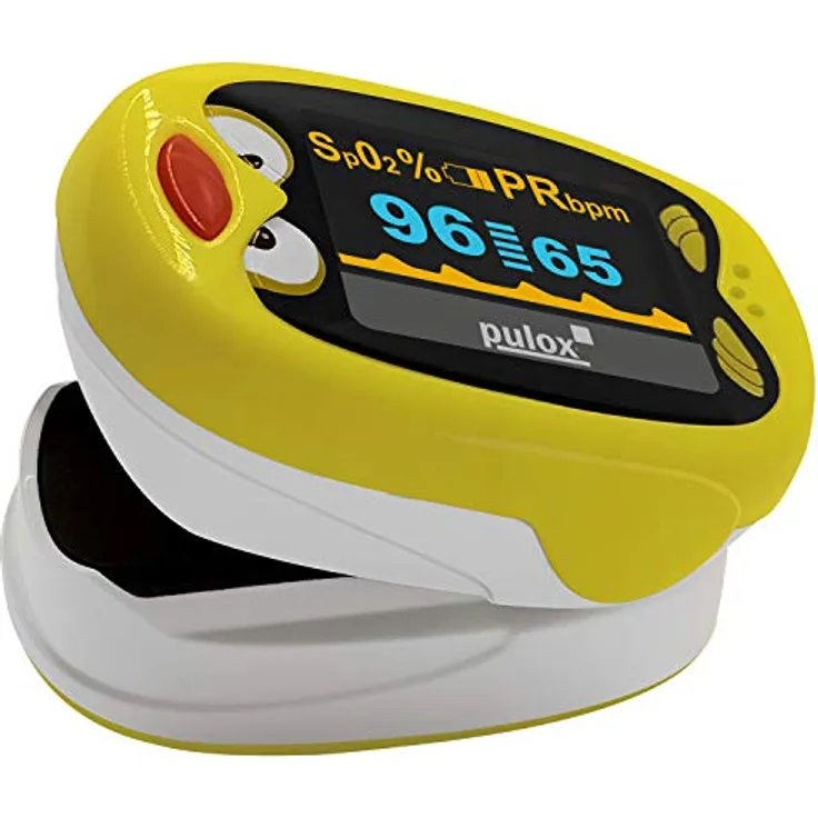 Pulox PO-210B Kinderpulsoximeter Pulsoximeter für Kinder Fingeroximeter Sauerstoffsättigung Messgerät SpO2 und Puls Messung