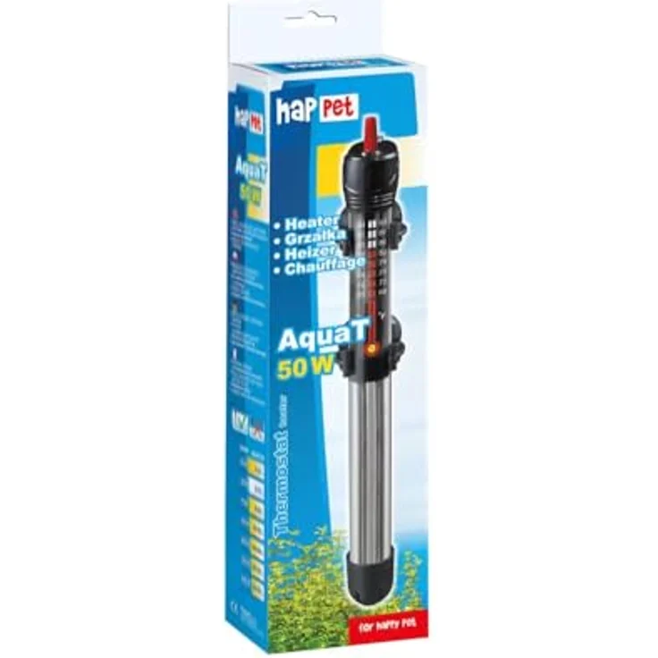 Happet Heizstab Aquarium 50W, Präzisions-Heizung für 25-50 L Becken, geeignet für Süßwasser und Meerwasser mit Regelthermostat – Bild 3