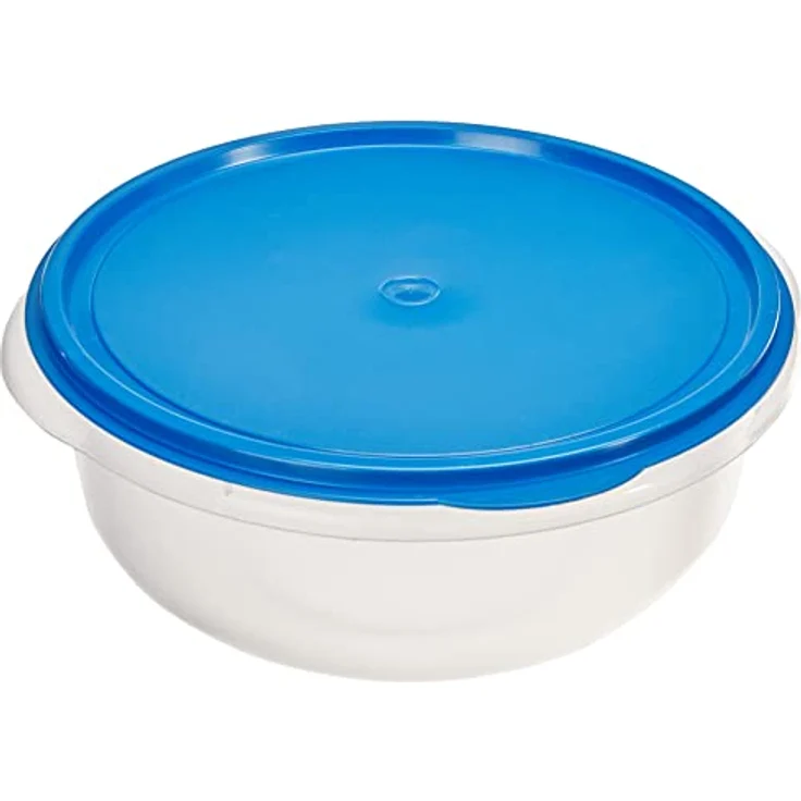 axentia Teigschüssel mit Plopp-Deckel - Hefeteigschüssel rund - Schüssel transparent - Salatschüssel groß - Plastikschüssel 6 Liter - Kunststoffschüssel flach & verschließbar, spülmaschinenfest – Bild 2
