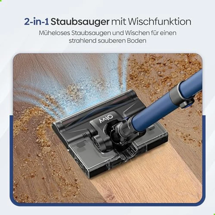 Olvy Akku Staubsauger Kabellos, 35Kpa Saugleistung, Wischfunktion & HEPA 13 Filter – Bild 2