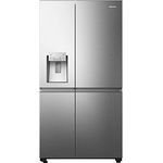 Hisense RS818N4TIE Side-by-Side Kühl-Gefrierkombination /179 cm/Inverter Kompressor/Total NoFrost/Multi Air Flow/Wasserspender mit Wassertank/Kühlteil 417 l/Gefrierteil 215 l/Inox-Look, Edelstahl