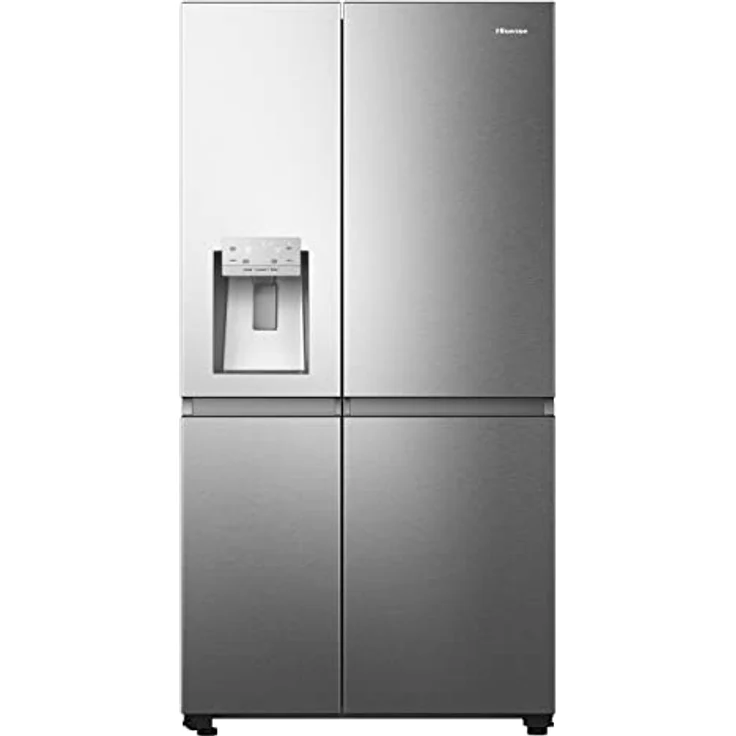 Hisense RS818N4TIE Side-by-Side Kühl-Gefrierkombination /179 cm/Inverter Kompressor/Total NoFrost/Multi Air Flow/Wasserspender mit Wassertank/Kühlteil 417 l/Gefrierteil 215 l/Inox-Look, Edelstahl – Bild 1