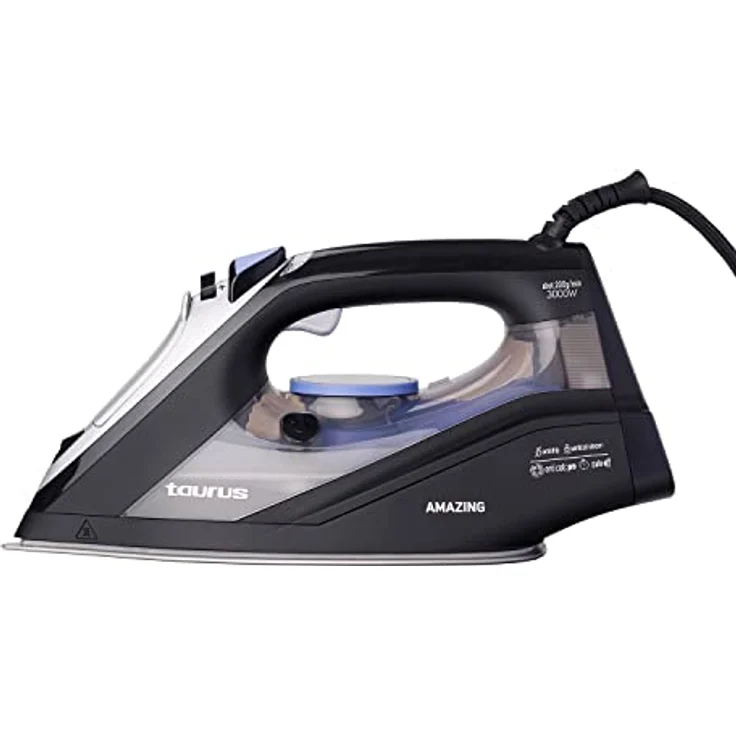 Taurus Amazing STI3000 - Leistungsstarkes 3000 W Dampfbügeleisen, 200 g/min Dampfstoß, ECO-Modus, Präzisionsspitze, Dampf- und Temperaturregler, gleitfähige eloxierte Bügelsohle – Bild 2