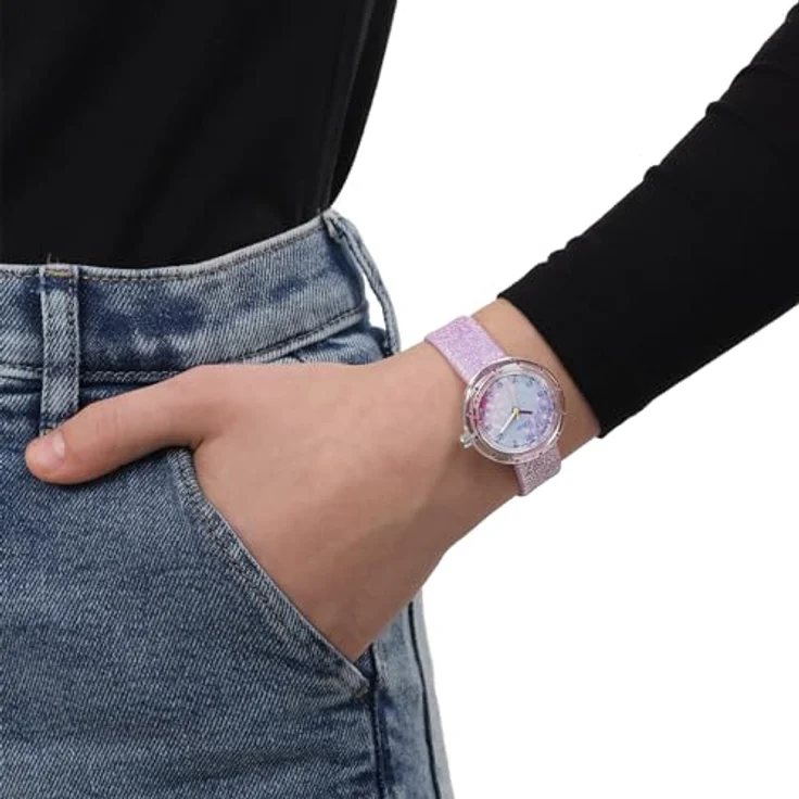 s.Oliver Armbanduhr Mädchen Kinder Quarzuhr Analog, mit Nylon Armband, Mehrfarbig, wasserfest Wasserdicht, Kommt in Uhren Geschenk Box, 2037721 – Bild 4