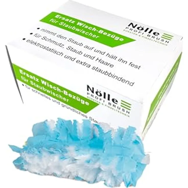 Nölle Profi Brush 283020 Ersatzwischbezüge für Staubwedel, 20 Stück, Mikrofasern, waschmaschinenfest, für empfindliche Oberflächen